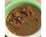 A picture of step 3 of Miyan dried okro.