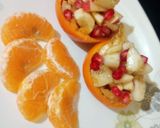A picture of step 5 of Orange juice fruit chat.