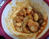 A picture of step 2 of Prawns Koliwada.