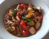 Foto langkah ke 3 dari resep Tumis cumi asin pelangi.