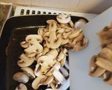 A picture of step 2 of Mushroom and sausage sandwich.