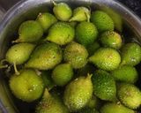 A picture of step 1 of Kantola besan sabji.