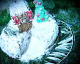 صورة لخطوة 5 من وصفة كيكة الفواكه الجافة بشكل بيت مغطى بالثلج 🎄🎄