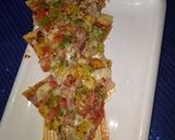 A picture of step 8 of Vegetable pizza without pizza base and without microwave.