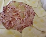 A picture of step 3 of Torta salata di mortadella e patate mortadella and potato pie.