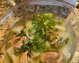 A picture of step 2 of Green Kohlrabi Soup with Pork Ribs.