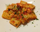 A picture of step 3 of Paccheri con gamberi al pomodoro.