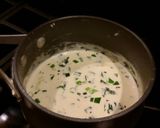 A picture of step 13 of Roast Pork Tenderloin wrapped with Pastrami and served with a Romano / Marscapone Cream Sauce.