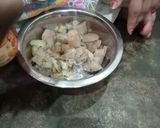 A picture of step 2 of Raw banana, potato mashed with salt and ghee.