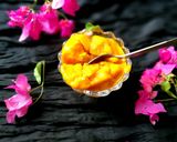 A picture of step 8 of Mango sorbet.