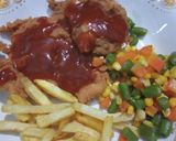 Foto langkah ke 6 dari resep Chicken steak with BBQ sauce.
