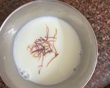 A picture of step 3 of Mithe Chawal with Kesariya Rabdi.