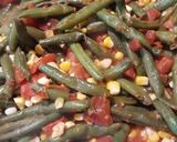 A picture of step 2 of Tomatoes, Corn, and Green Beans.