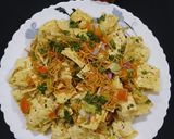 A picture of step 5 of Chaat (Papad Chat).
