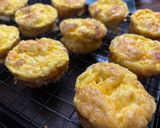 A picture of step 6 of Egg bites- Bacon & cheddar cheese.
