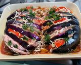 Une image de l'étape 13 de Éventails d'aubergine italienne aux deux jambons, tomates et girolles.