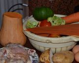 Foto del paso 1 de la receta: Pollo con verduras y spaghetti
