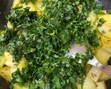 A picture of step 3 of Methi aloo.