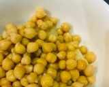 A picture of step 1 of Aloo chana chat.