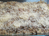 Pastel de patata, carne picada, mozzarella y parmesano