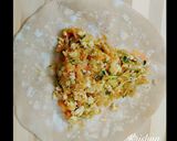 A picture of step 9 of Veg Mughlai Paratha with lacha pyaz and Dahi.