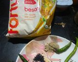 A picture of step 1 of Mirch besan fry recipe.