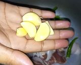 A picture of step 2 of Shaljam Palak Gosht.