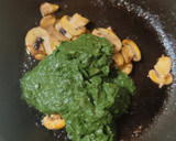 Foto del paso 5 de la receta: Espaguetis con champiñones y salsa de espinacas