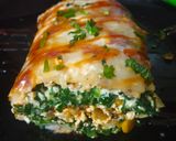 A picture of step 7 of Scalloped Potato Spinach Roll.