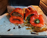 Foto del paso 5 de la receta: Pimientos al horno rellenos de carne, champiñones y verduras