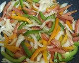 A picture of step 5 of Sausage Fajitas.