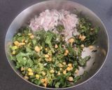 A picture of step 3 of Corn spinach fritters.