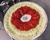 Une image de l'étape 4 de Salade de concombres, tomates, coeurs de palmier au persil et crème de balsamique.
