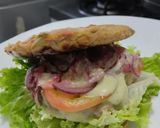Foto del paso 15 de la receta: Hamburguesa🥩de res 🧀en pancakes🧇de vegetales🍔🥯🥞
