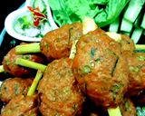 รูปขั้นตอนการทำที่ 7 ของ ทอดมันหมูเด้งพันตะไคร้ (แบบอบ) Tod Mon Moo / thai spicy pork cake with lemongrass