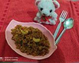 A picture of step 4 of Soya keema.
