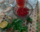 A picture of step 1 of Pomegranate mojito mocktail.