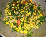 A picture of step 3 of Leafy Methi Saag with Corn.
