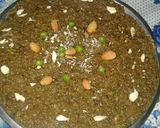 A picture of step 6 of Mater or gheeye ke burfee.