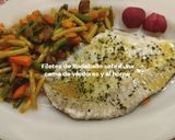 Foto del paso 12 de la receta: Filetes de rodaballo sobre una cama de verduras y al horno
