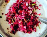 A picture of step 2 of Beetroot mini uttapam.