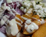 Foto del paso 6 de la receta: Ensalada🥗de duraznos🍑, pepino y cebolla morada🧅🍑🥙
