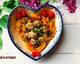 Hình bước làm 4 của món Bí đỏ hấp chả cá