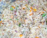 A picture of step 3 of Brown rice with mince meat and pepper chicken.