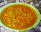 A picture of step 4 of Lauki chana dal.