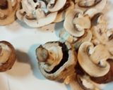 A picture of step 1 of Mushrooms and Swiss Eggs.