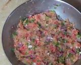 A picture of step 2 of Chicken veg kabab.