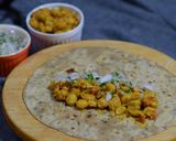 A picture of step 3 of Chapati Roll /Kati roll (with White Chana):.