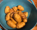 A picture of step 3 of Easy hasselback new potatoes.
