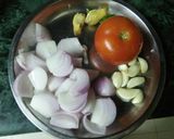 A picture of step 1 of Green Pea and Mushroom ki Sabji.